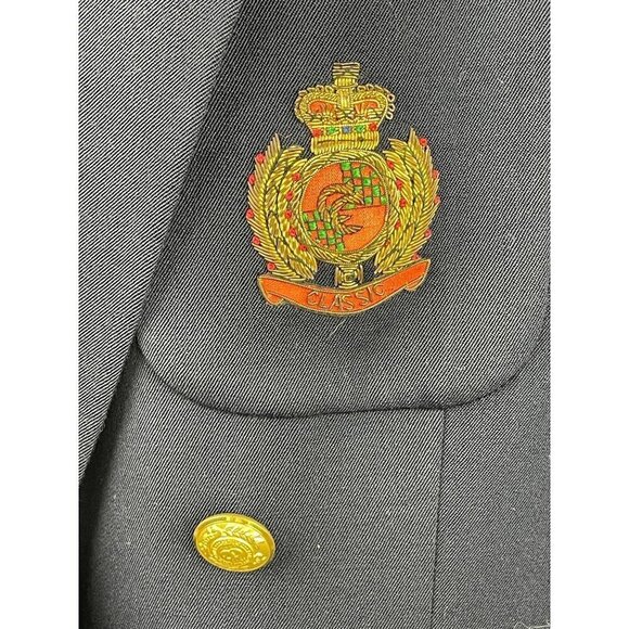 Charter club womens jacket vintage size 12 navy blue gold buttons double breaste - Picture 6 of 9